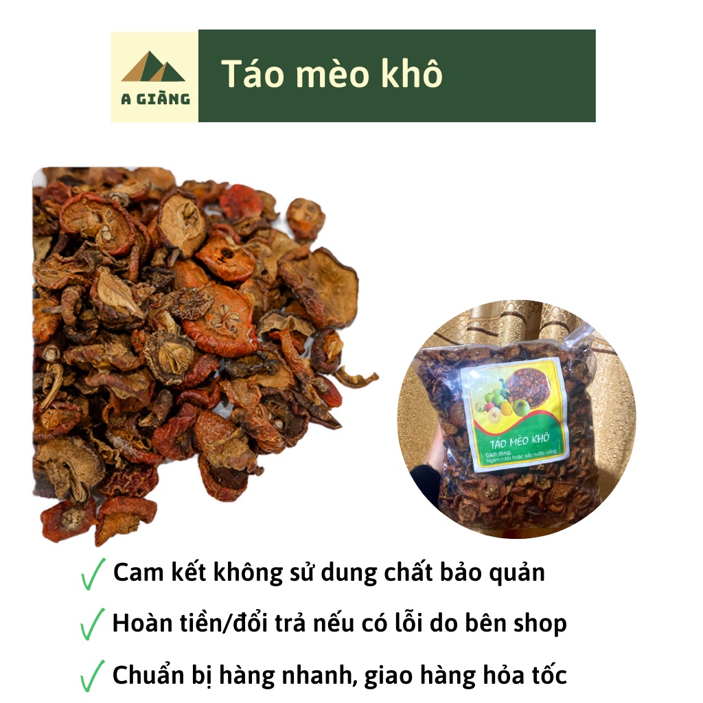Táo mèo khô Tây Bắc, táo mèo khô Hà Giang gói 500gr