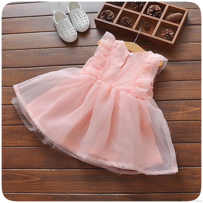 Đầm bé gái thắt nơ eo