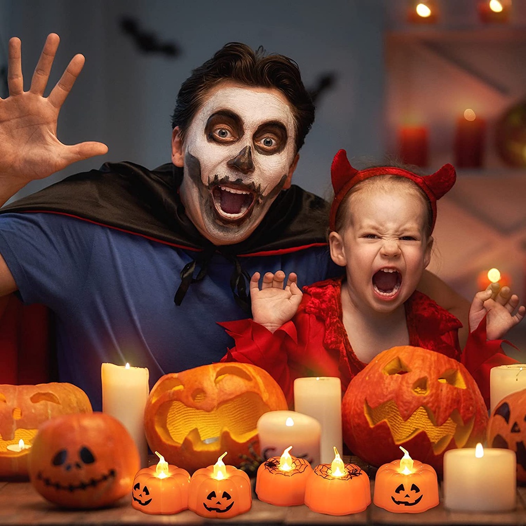 Đèn Lồng LED Hình Đầu Lâu / Bí Ngô / Ma Trang Trí Halloween