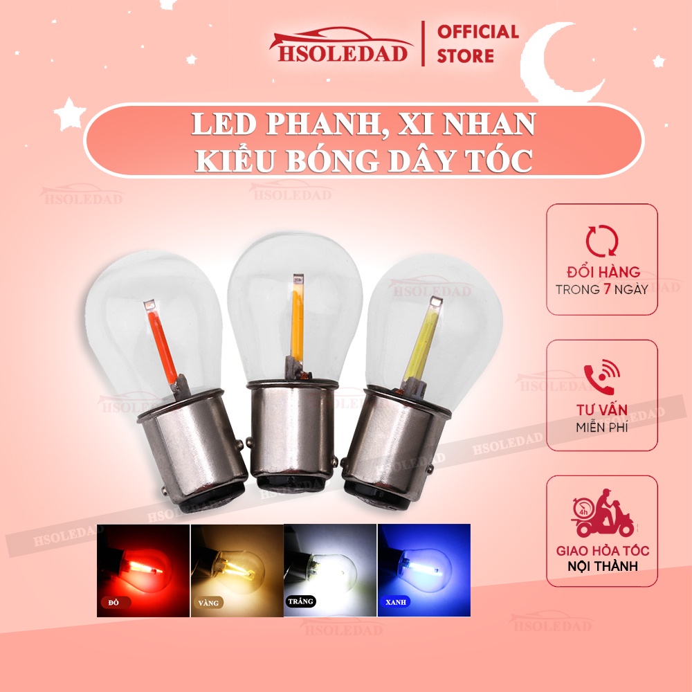 Bóng đèn phanh, đèn xi nhan chân 1156, 1157 BAY15D, BAU15S, PY21W bằng LED kiểu dây tóc, nhiều màu lựa chọn