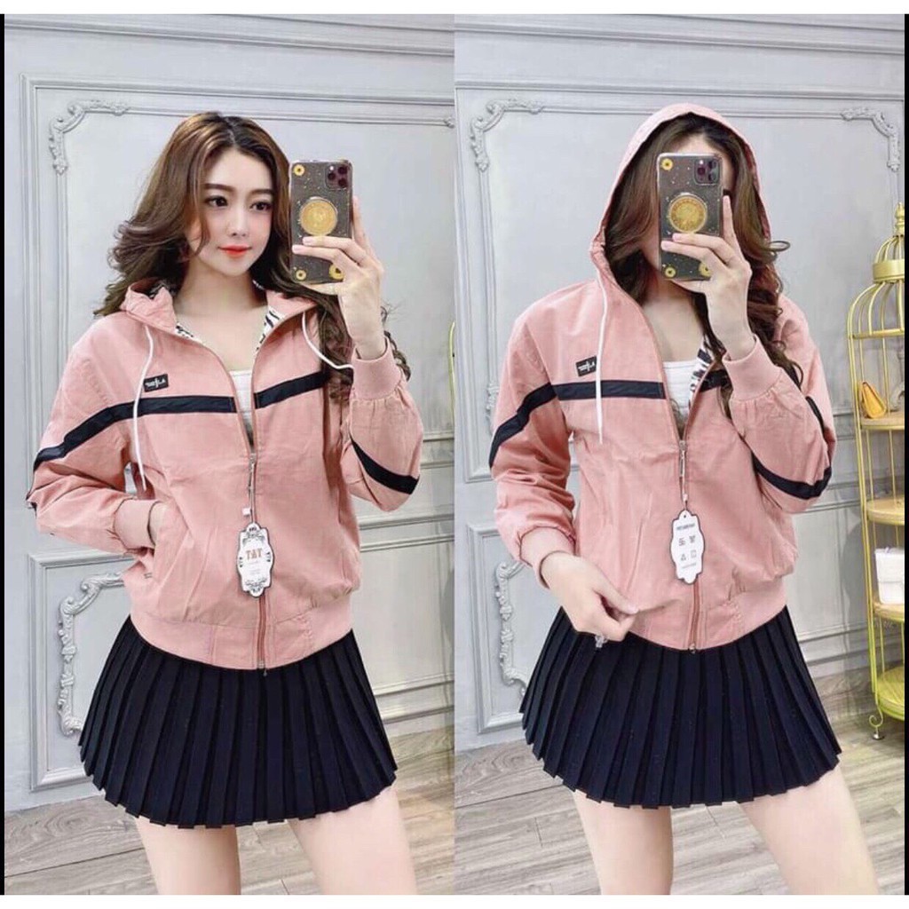 Áo khoác Nữ, Áo Khoác Dù Nữ 2 Lớp Cao Cấp Chạy Viền Trước Ngực Phong Cách , Thời Trang Cao Cấp