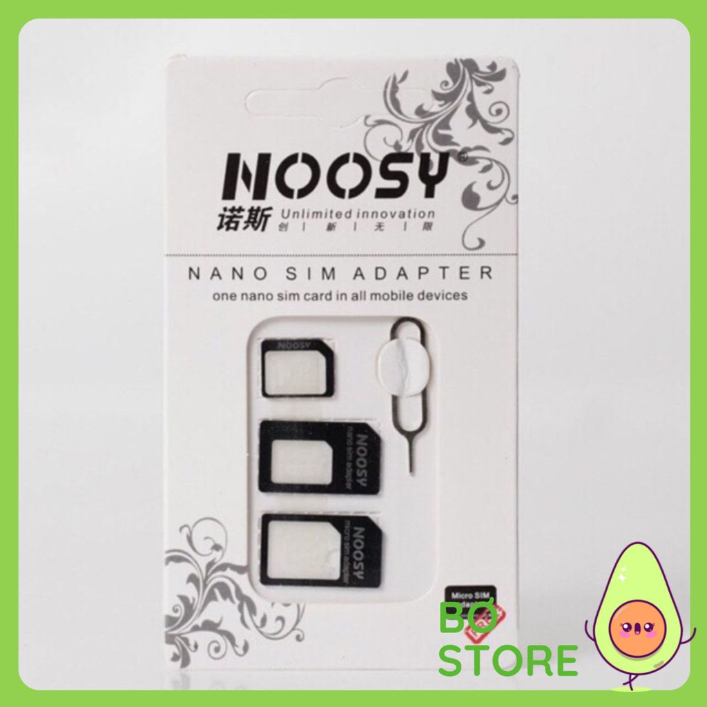 ÁO SIM 🔴FREESHIP🔴 BỘ CHUYỂN ĐỔI SIM VÀ QUE CHỌC SIM NOOSY FULL BOX GIÁ RẺ