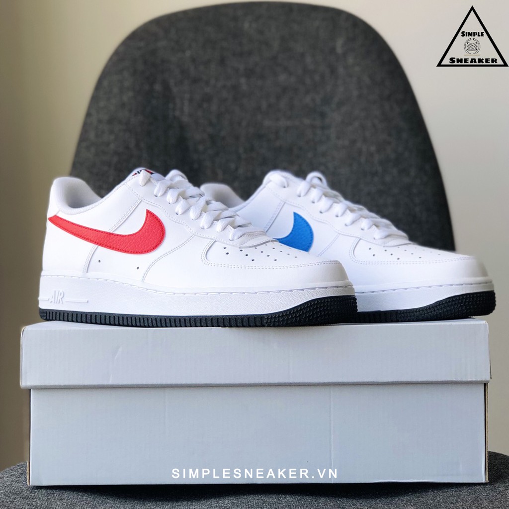 Giày Air Force 1 Auth FREESHIP Nike Air Force - Giày Nike AF1 University Red Photo Blue Chính Hãng