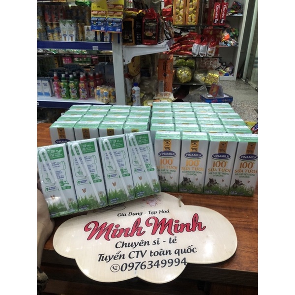 Sữa tươi tiệt trùng Vinamilk 100% Có đường - vỉ 4 Hộp x 180ml/ 4 hộp x 110ml