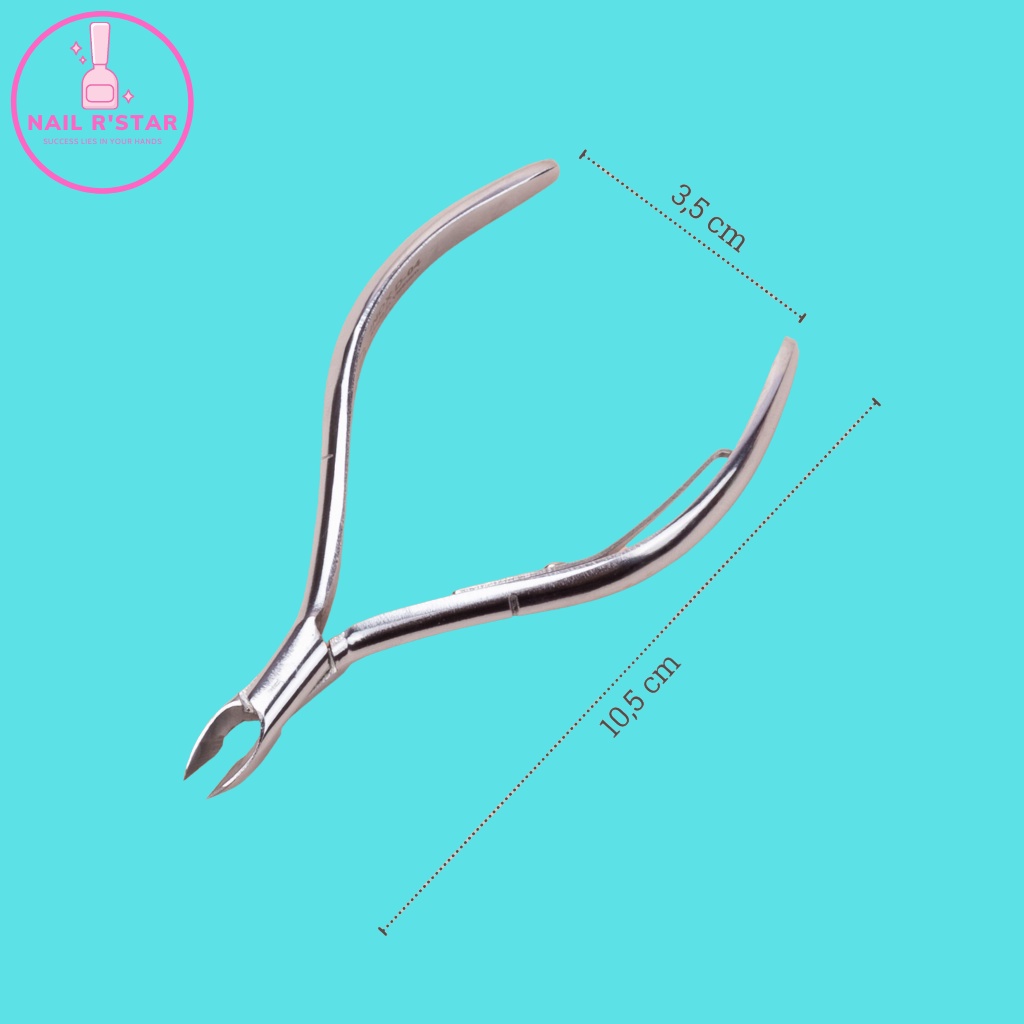 Kềm Ngọc D04 chính hãng màu bạc - kìm nhặt da hình bán nguyệt dùng bền an toàn NAIL R’STAR