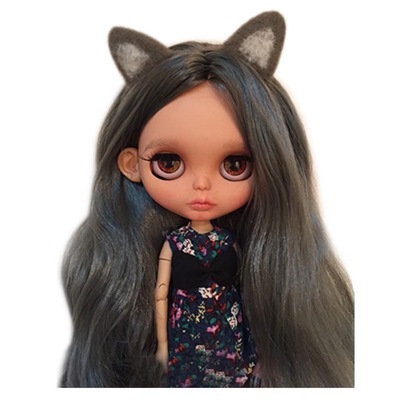 ICY DBS small doll joint body change makeup change baby finished matte face shell granny gray long hair girl gift