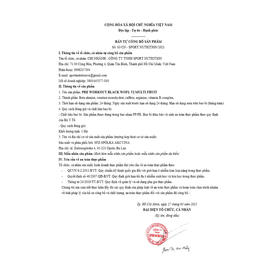 Pre-Workout Black Wolf -Tăng Sức Mạnh Tối Đa Trong Tập