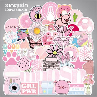 Sticker dán Macbook, Vali, Mũ bảo hiểm, Điện thoại, Laptop chủ đề màu hồng