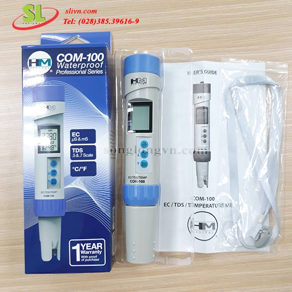 Bút đo Chất rắn hòa tan (TDS)/ Độ dẫn điện (EC) COM 100