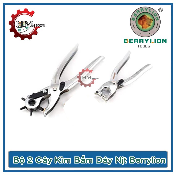 Bộ 2 kềm bấm dây lỗ và khoen Berrylion - Kìm bấm dây nịt cao cấp