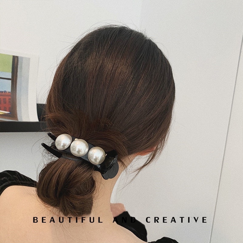 Kẹp càng cua galaxy cầu vồng và ngọc trai nhân tạo TIMSTORE phụ kiện thời trang hàn quốc