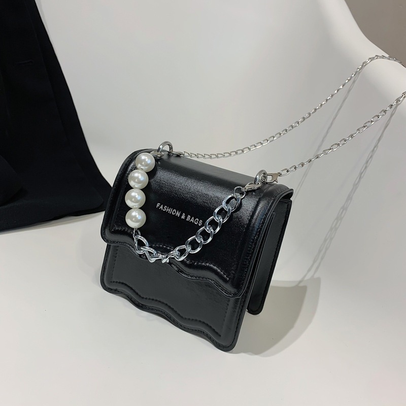 Túi đeo chéo JASMIN NOIR bằng da pu phối chuỗi dây xích thời trang cho nữ