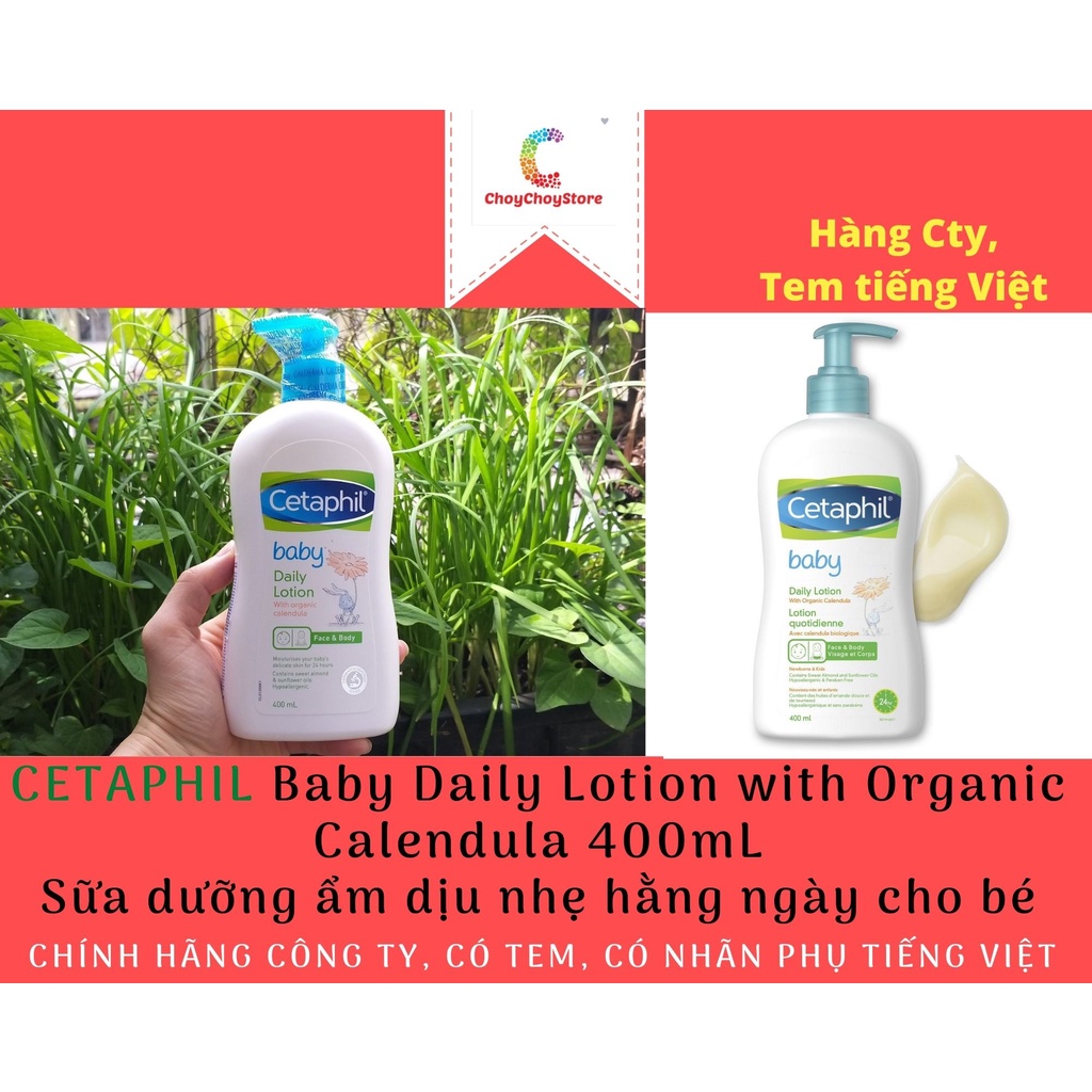[CHÍNH HÃNG CTY] CETAPHIL Baby Daily Lotion with Organic Calendula 400mL - Sữa dưỡng ẩm dịu nhẹ hằng ngày cho bé