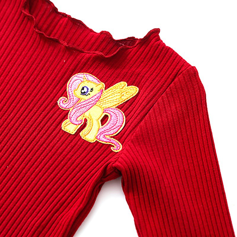 Áo thun tay dài in hình hoạt hình phong cách Hàn Quốc cho bé gái