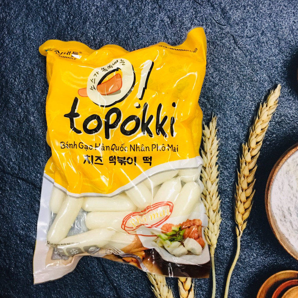TOKBOKKI NHÂN PHÔ MAI 500gr Bánh Gạo Cay Hàn Quốc Nhân Phomai