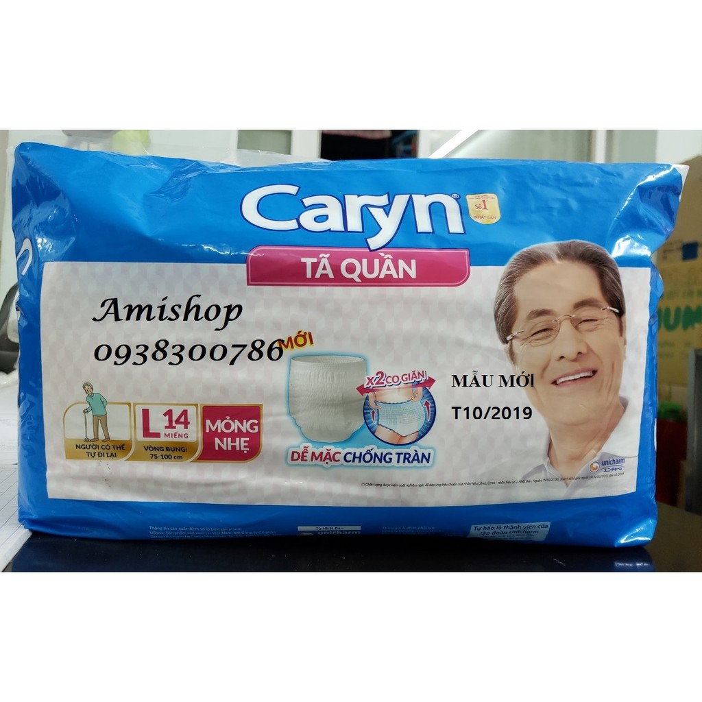 Tã quần Caryn M16/L14/XL12 MẪU MỚI 2021