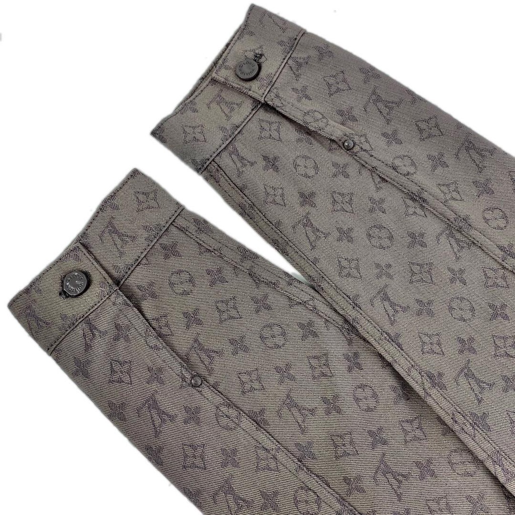Áo khoác denim jacquard in đầy đủ logo Louis Vuitton LV cao cấp