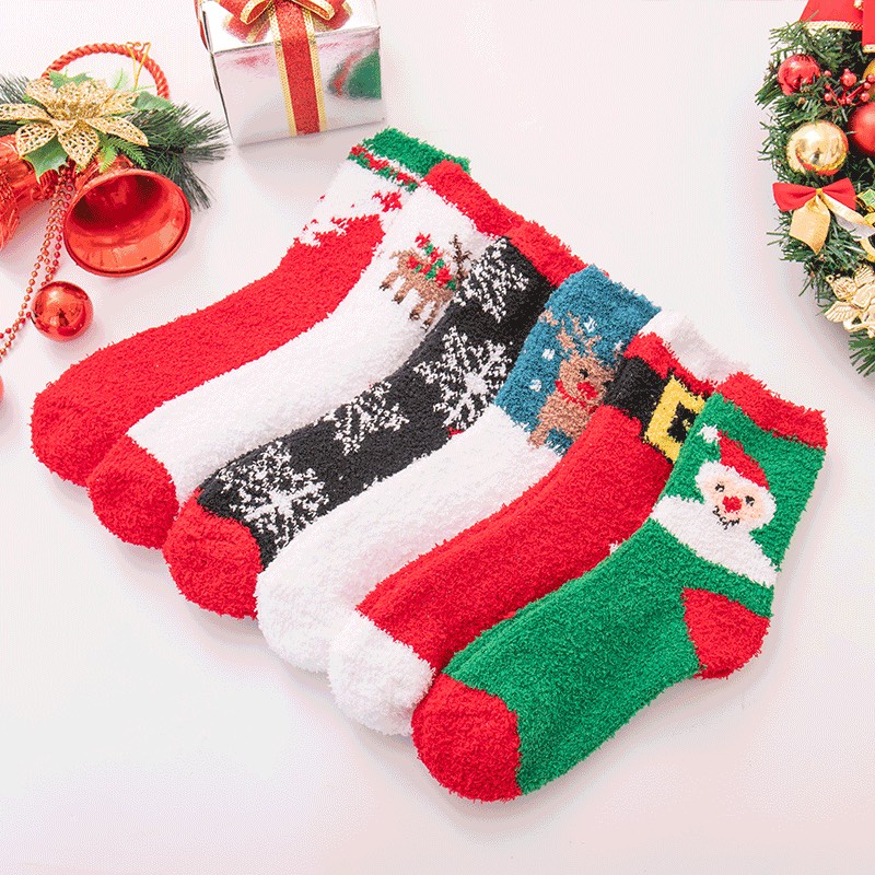 Tất Vớ giáng sinh BAG U len lông cừu họa tiết Noel đáng yêu vui nhộn TNOEL26