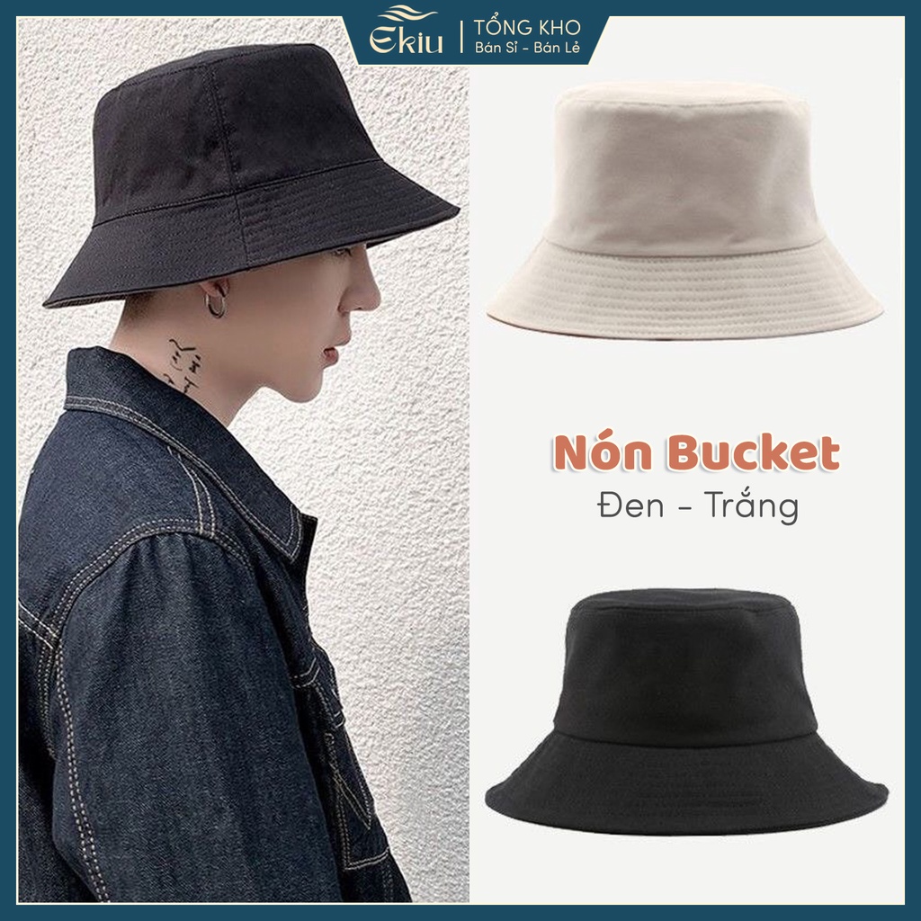 Mũ bucket vành cụp cao cấp basic phong cách Ulzzang Unisex - Ekiu Shop