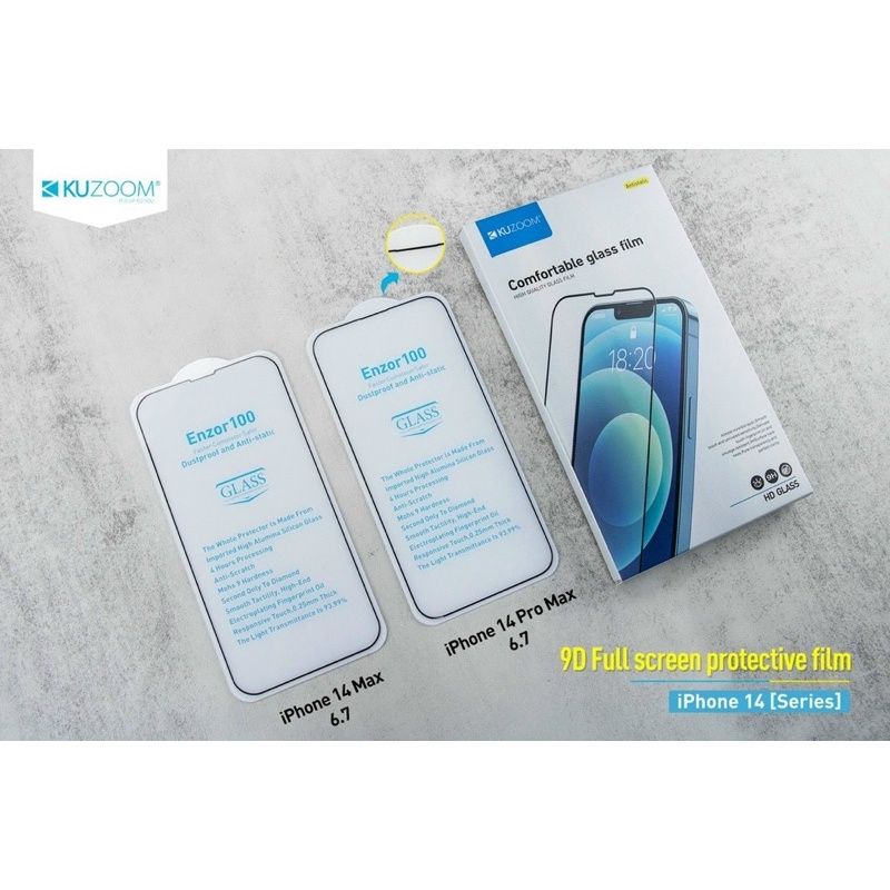 Iphone 14 pro max , 14 pro , 14 max , 14 _ Kính cường lực Kuzoom 9D full màn