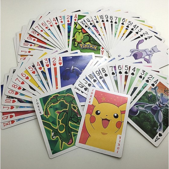 Bộ thẻ bài in hình PIKACHU pokemon 54 lá khác nhau bộ tú bài tây anime manga chibi xinh xắn
