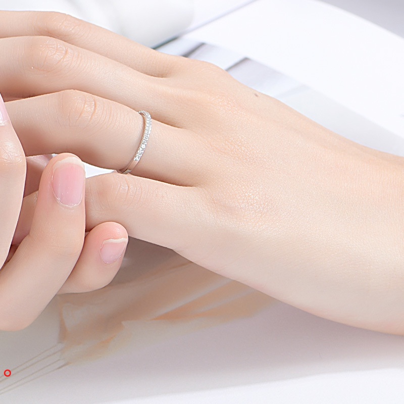 Nhẫn bạc nữ một hàng đá bạc ta - Nhẫn nữ bạc đẹp