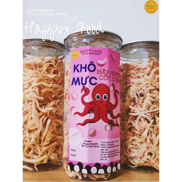 Mực hấp nước dừa xé sợi hũ 250g