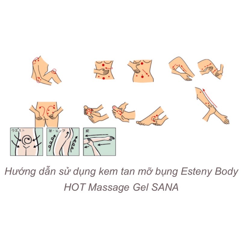 Gel TAN MỠ Esteny Hot Body Massage Gel Nhật Bản 240g tan mỡ bụng và các vùng mỡ thừa trên cơ thể