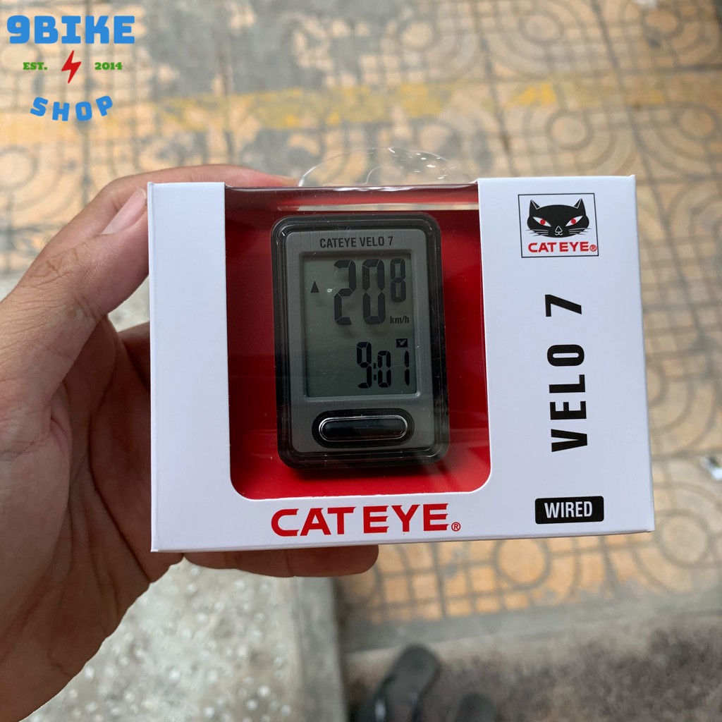 Đồng hồ xe đạp có dây cateye velo 7