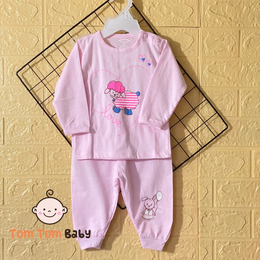 Bộ quần áo trẻ em Tay Dài Cài Nút Vai Thái Hà Thịnh - Chất vải cotton 100% mềm, min cho bé trai, bé gái