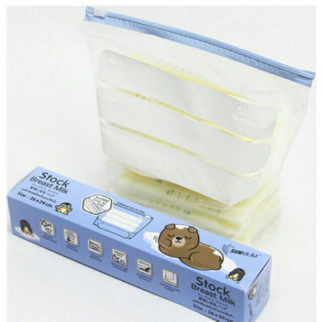 Hộp 12 túi zip sunmum bảo quản sữa, thực phẩm