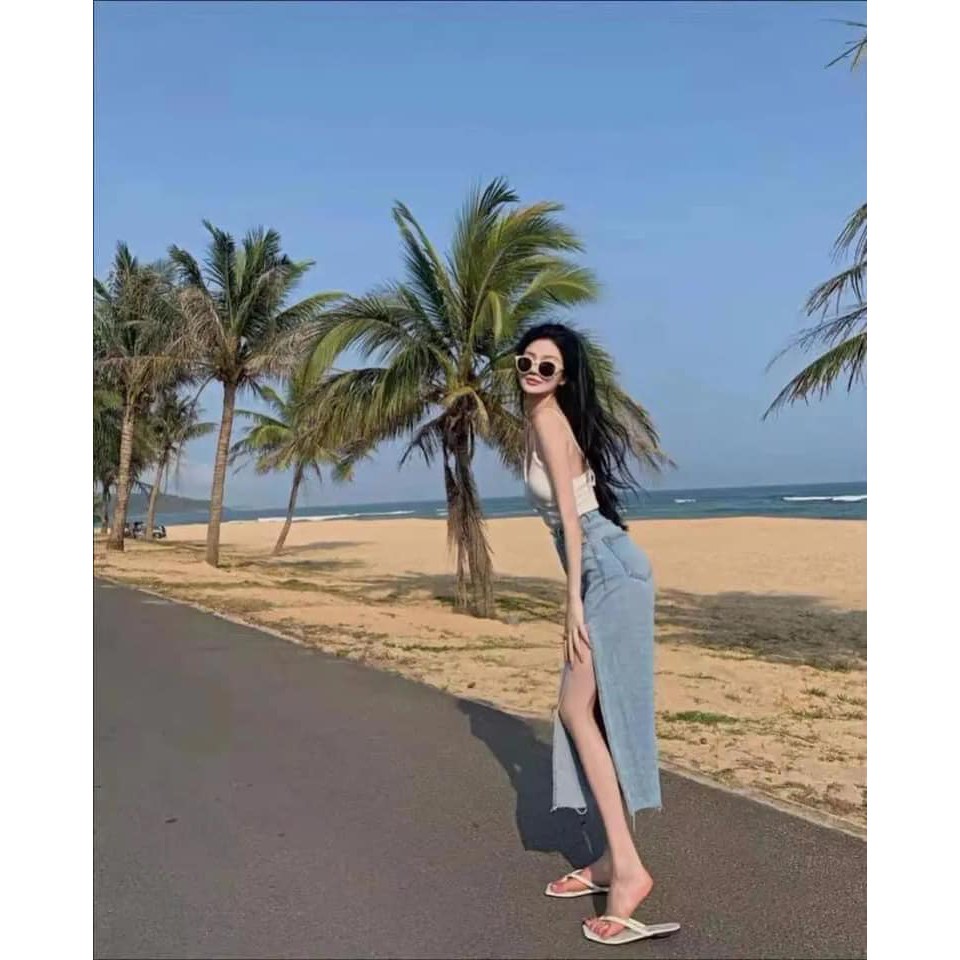 Chân váy jean XẺ SÂU 2 màu mã 1248+1249(kèm ảnh thật) | BigBuy360 - bigbuy360.vn