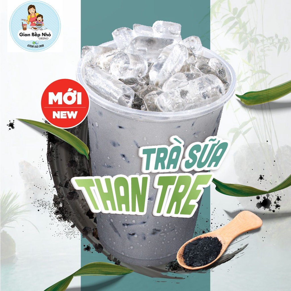 Set nguyên liệu trà sữa tự pha Than Tre/ Dâu/ Dưa Lưới ngon mới lạ  - Gian Bếp Nhỏ Orino