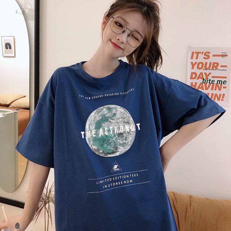 Áo thun tay lỡ form rộng - phông nam nữ cotton oversize - T shirt trái đất a - 2N Unisex