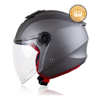 Mũ bảo hiểm 3/4 ego e3 xám có kính