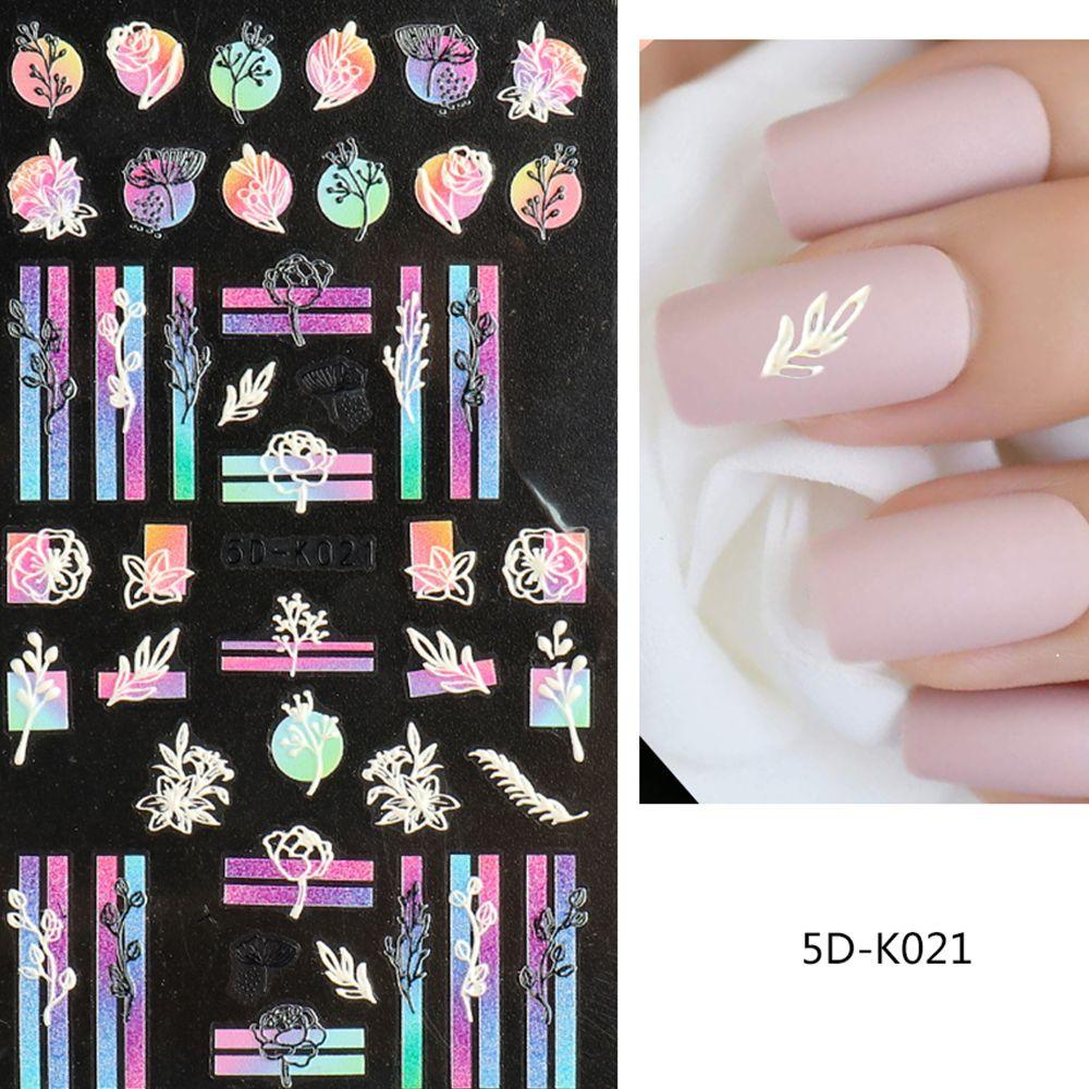 Miếng Dán Trang Trí Móng Tay 5D Họa Tiết Hoa Anh Đào Xinh Xắn