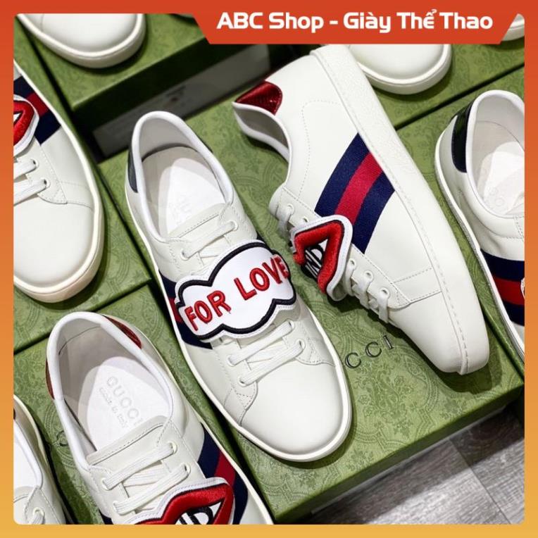 [FreeShip+ Hàng Xịn]  Giày sneaker gucci môi for love cho nam, Giầy Gucc.i ace trăng gót xanh đỏ siêu cấp