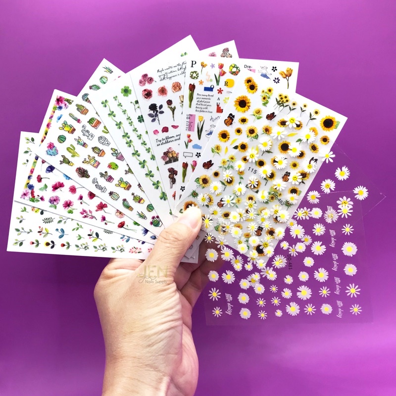 Sticker dán móng hoa và xương rồng-hình dán nail
