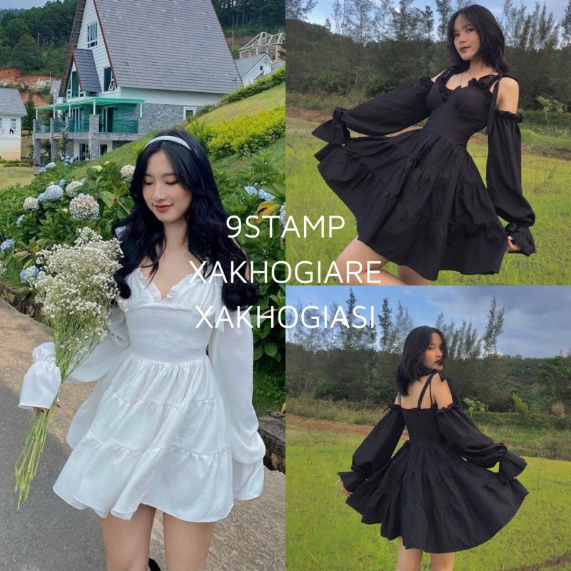 Đầm babydoll trễ vai ulzang 💓FREESHIP💓 tuyết trắng công chúa mặc sinh nhật, kỷ yếu, dự tiệc