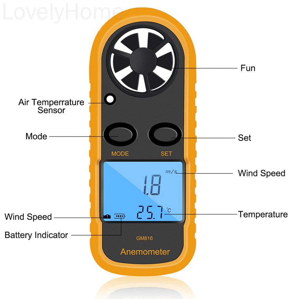 Đồng Hồ Đo Tốc Độ Gió Kỹ Thuật Số Gm816