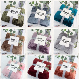 Chăn lông tuyết muji 2 lớp siêu mềm mịn 2m x 2m3