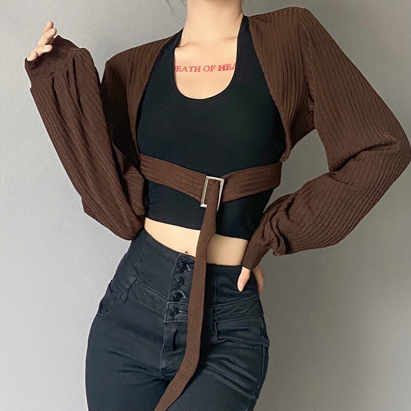 Kliou 2023 new Bộ áo cardigan 2 mảnh KLIOU 2023 tay dài phong cách đường phố thời trang xuân hè 2022