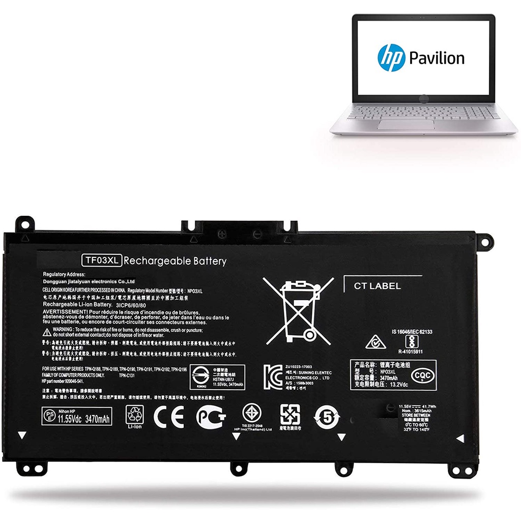 Pin Laptop TF03XL cho HP 14-BK 14-BF 14-BF050WM BF040WM BF102TX BF155TX BF195TX BK091ST BK061ST 15-CC 15-CD 15-CK 17-AR