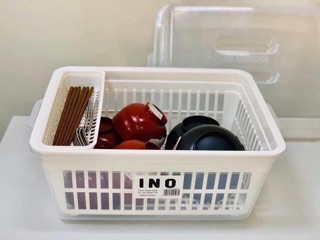 Rổ úp bát đĩa có nắp INOMATA