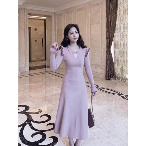 Sale: Váy len QC liền thân cao cấp