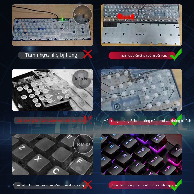 Bộ bàn phím và chuột có dây cảm giác cơ học E-sports chơi game Máy tính để xách tay đa năng chiếu sáng | BigBuy360 - bigbuy360.vn