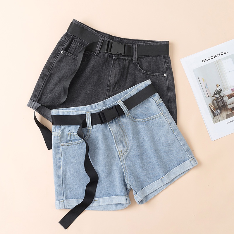 NRVP Quần Short Jean Nữ Ống Rộng Thời Trang Hàn Quốc