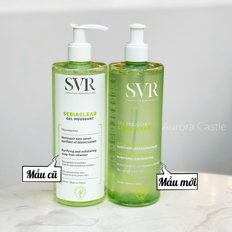 Sữa rửa mặt SVR không xà phòng, làm sạch, thanh tẩy da Sebia Clear Gel Moussant