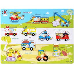 Bảng Núm Gỗ nhiều chủ đề  - Số- Chữ- Con Vật- dành cho trẻ