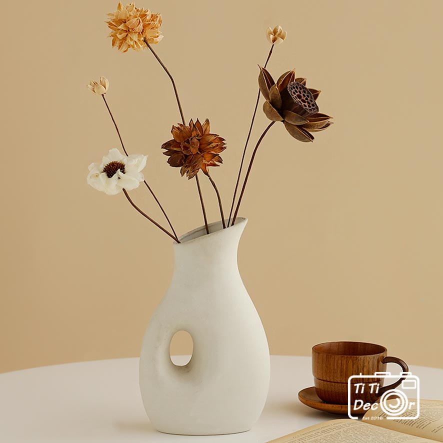 Hoa Khô Vintage TiTi Decor Hoa Sen Khô Trang Trí Phòng Khách, Phòng Thiền - Zen, Hoa Lá Vintage